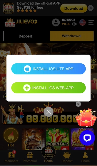 Step 2: The system will display 2 options to download the app. Members, please select the option “INSTALL IOS LITE-APP”.