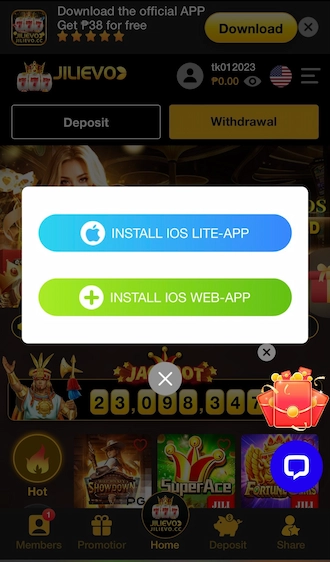 Step 2: Members, please select the option "INSTALL IOS LITE-APP".