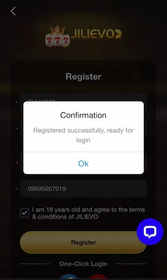 Step 3: Confirm that you are 18 years old and agree to the terms and conditions. Finally, click “Register”.